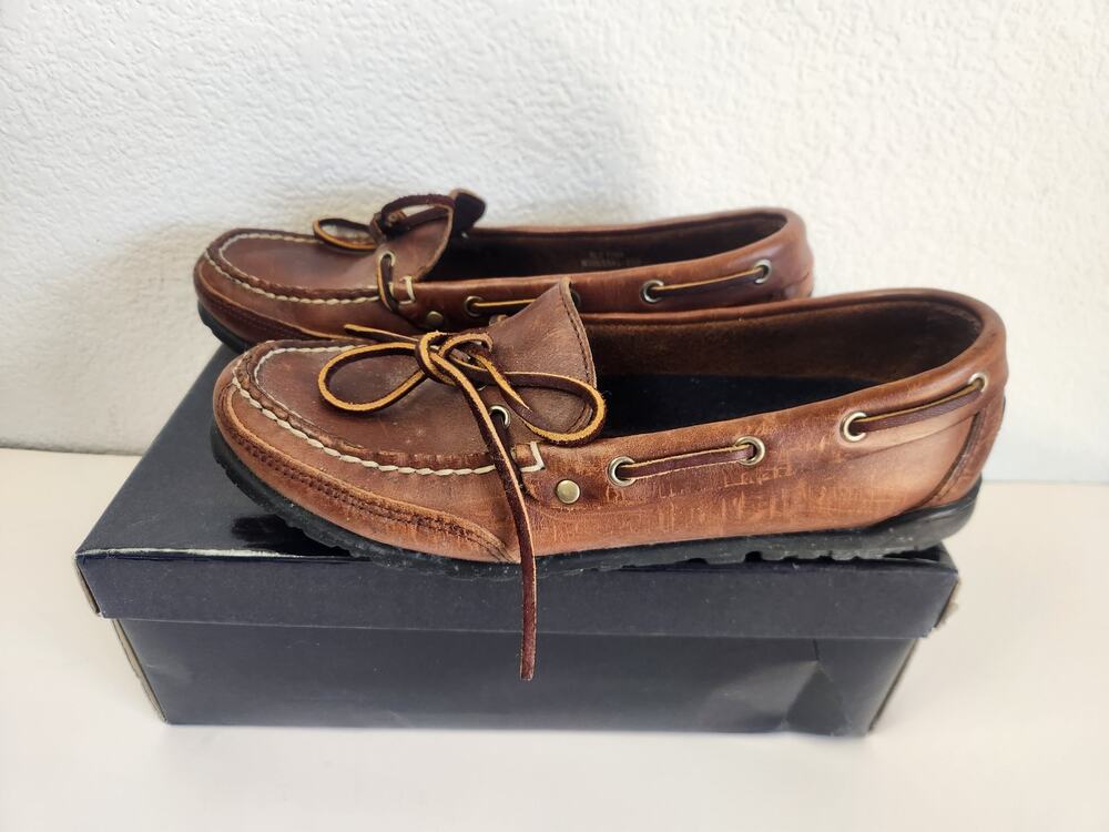 Ralph Lauren Polo Sport Brown Leather Loafer Men Size 8B Vintage